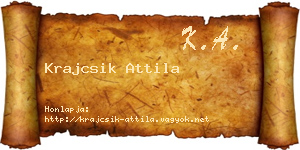 Krajcsik Attila névjegykártya